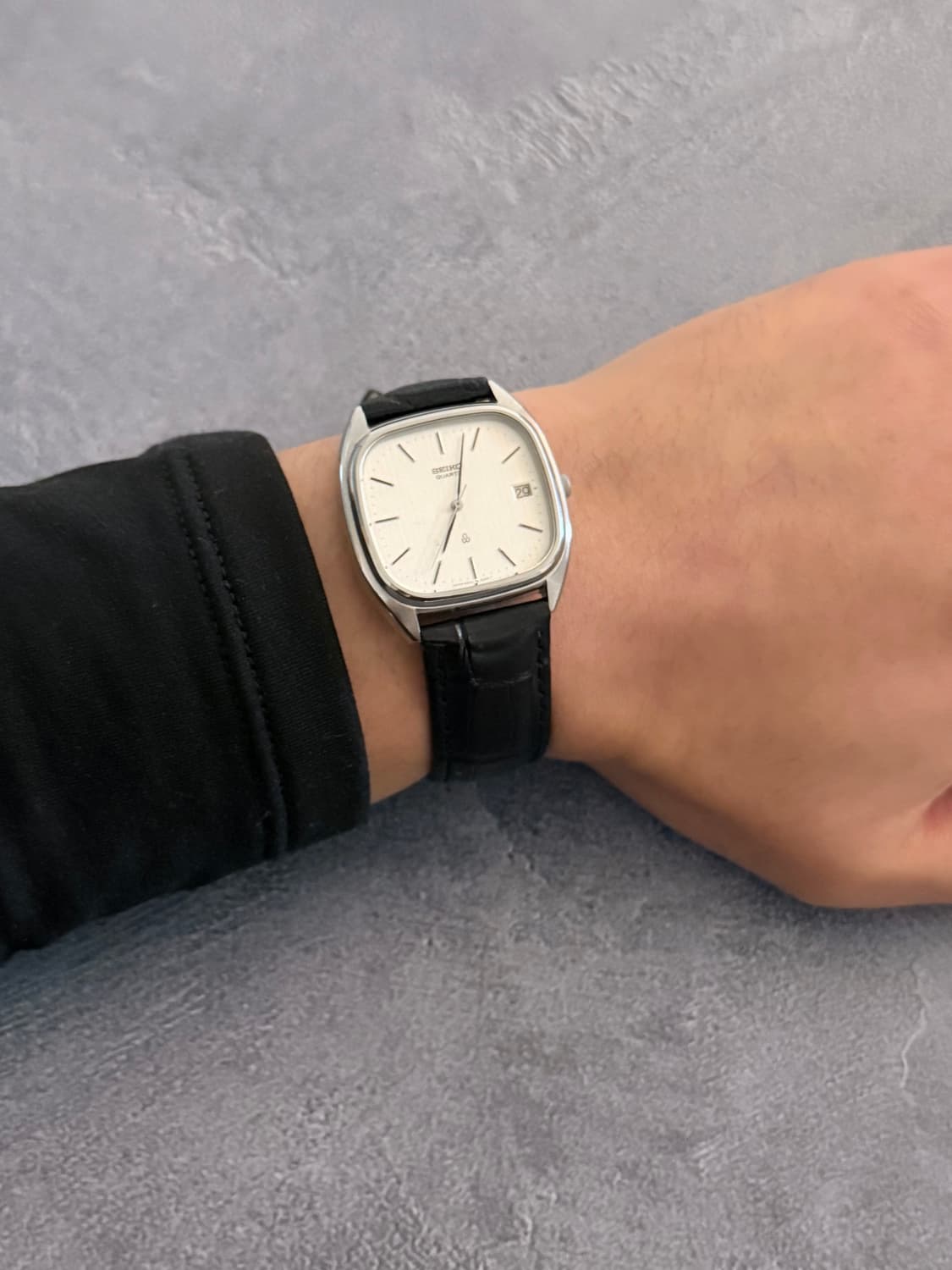 세이코 Seiko 스퀘어 쿼츠 데이트 버티컬 다이얼 상품이미지4