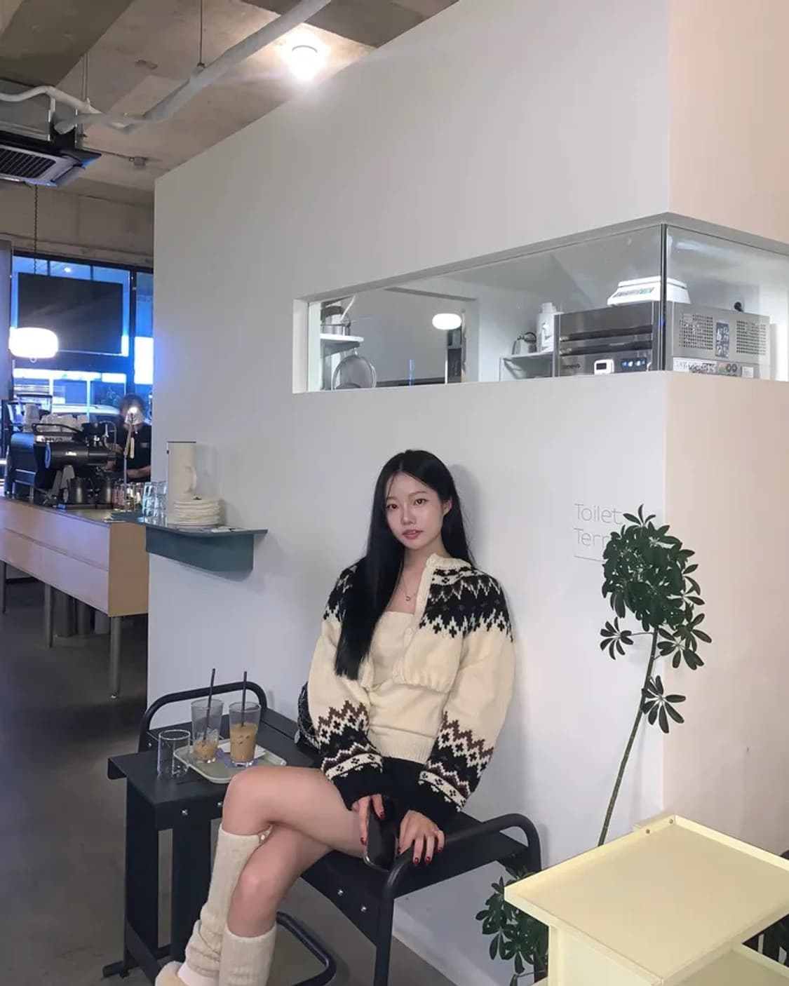 노르딕 눈꽃 니트 나시 가디건 세트 상품이미지1