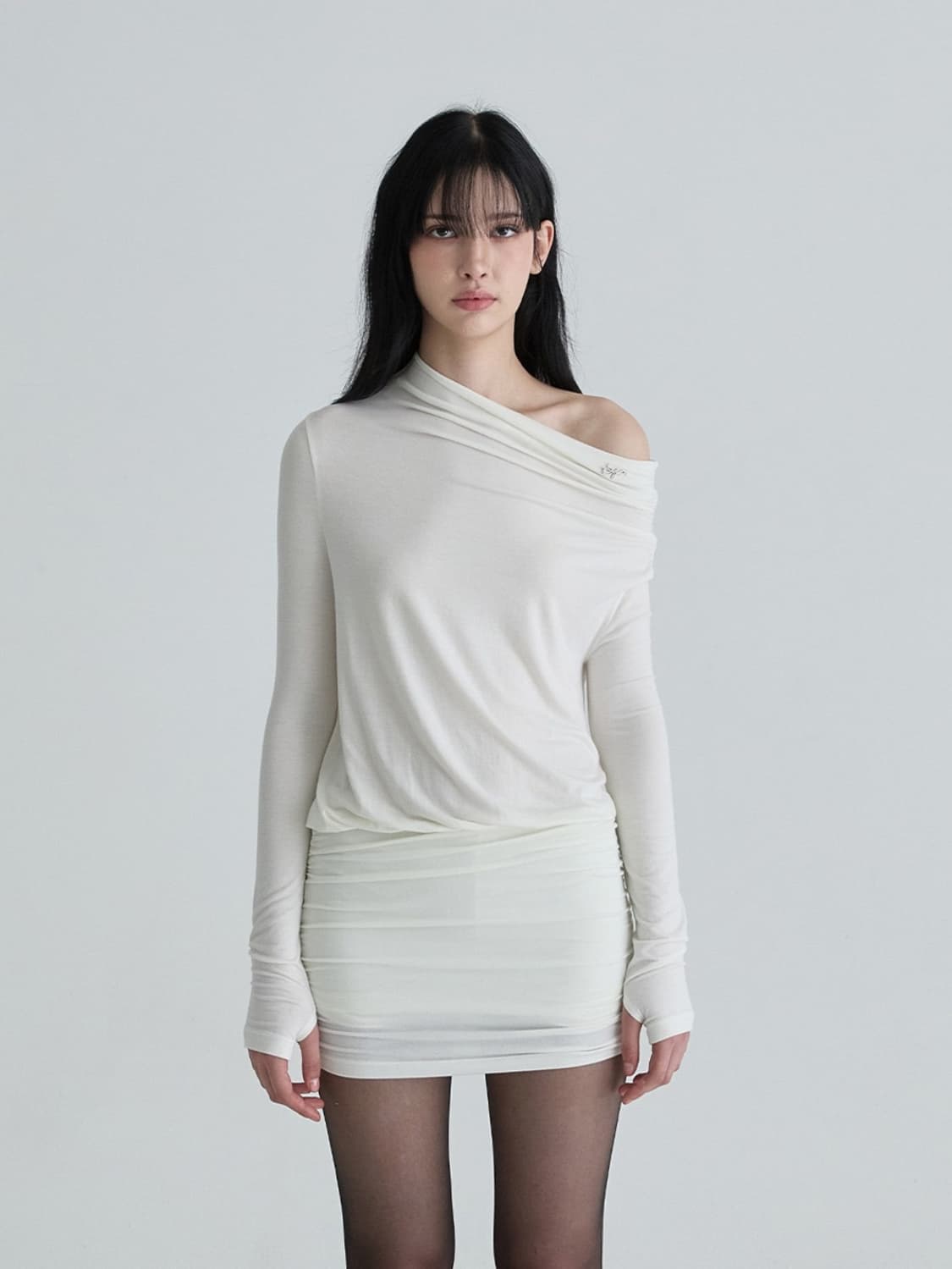 낫 유어 로즈 셔링 심볼 드레스 아이보리 상품이미지1