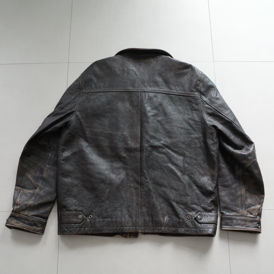 쉐비뇽 Chevignon 빈티지 암소가죽 차심 레더 자켓 XL 상품이미지8