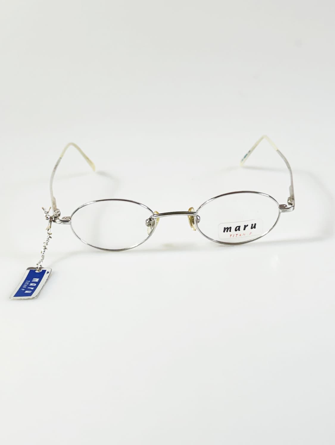90s MARU 실버 티타늄 슬림 오벌 프레임 빈티지 안경 상품이미지2