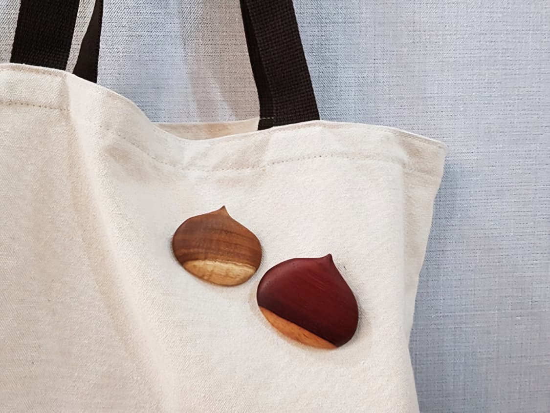 🌰가을분위기 원목 알밤브로치 세트🌰 (on wood 우드공방) 상품이미지1