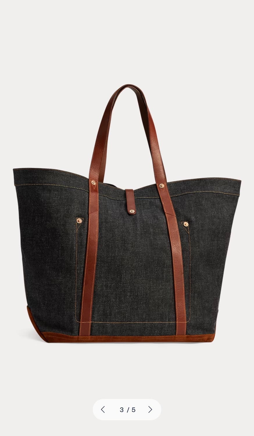 RRL 레더트림 데님 토트백 상품이미지2