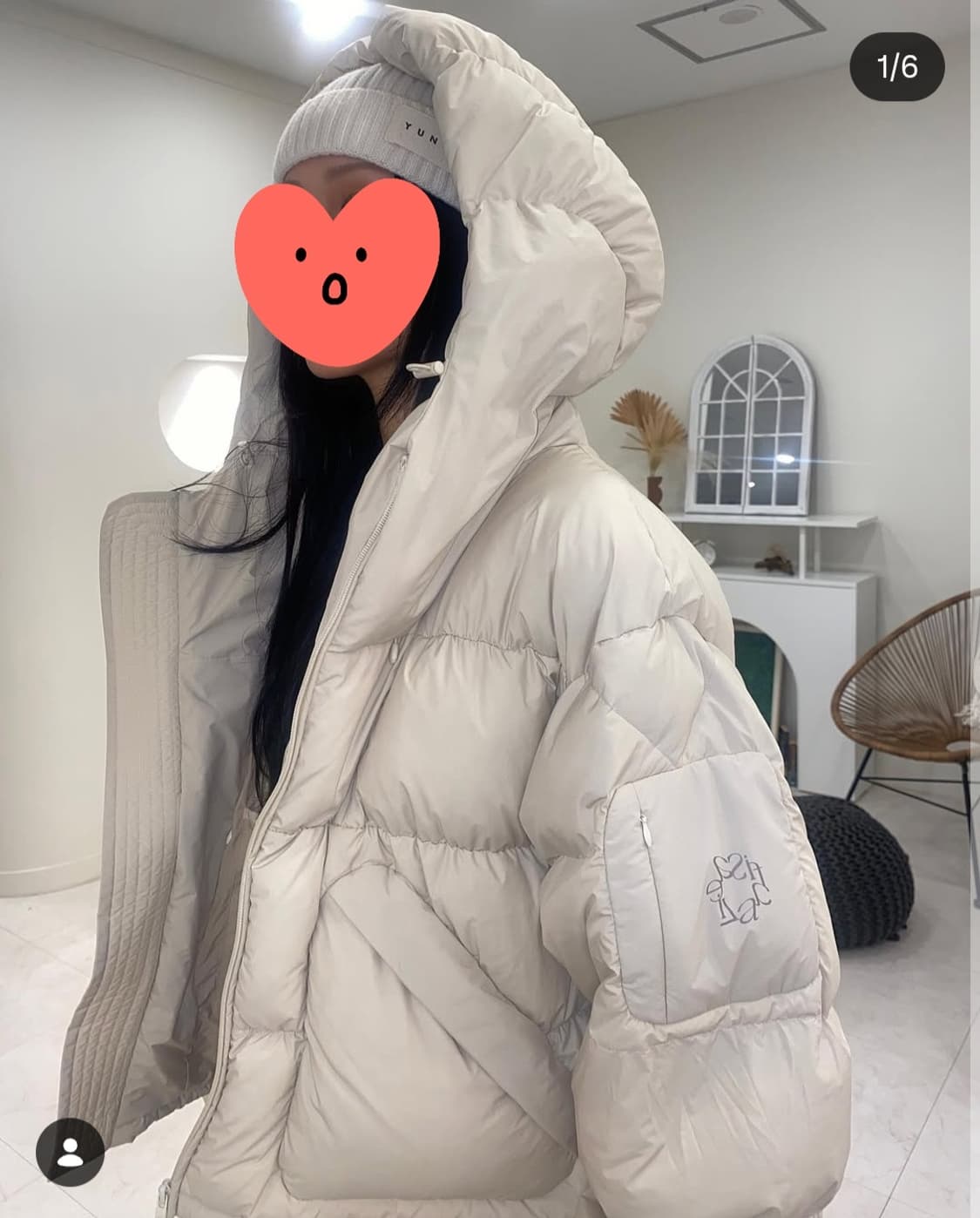 에즈이프캘리 아이보리 베이지 패딩 상품이미지3