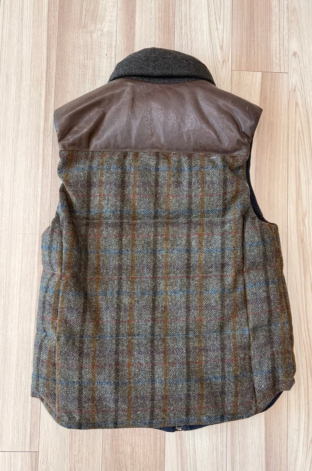 새상품) 커스텀멜로우 레이어드 끝판왕 울 체크 덕다운 조끼 상품이미지2