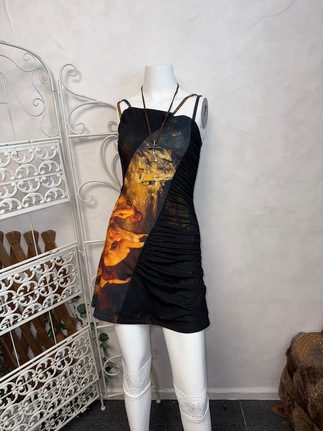 Mystic graphic unbal shirring ops 상품이미지5
