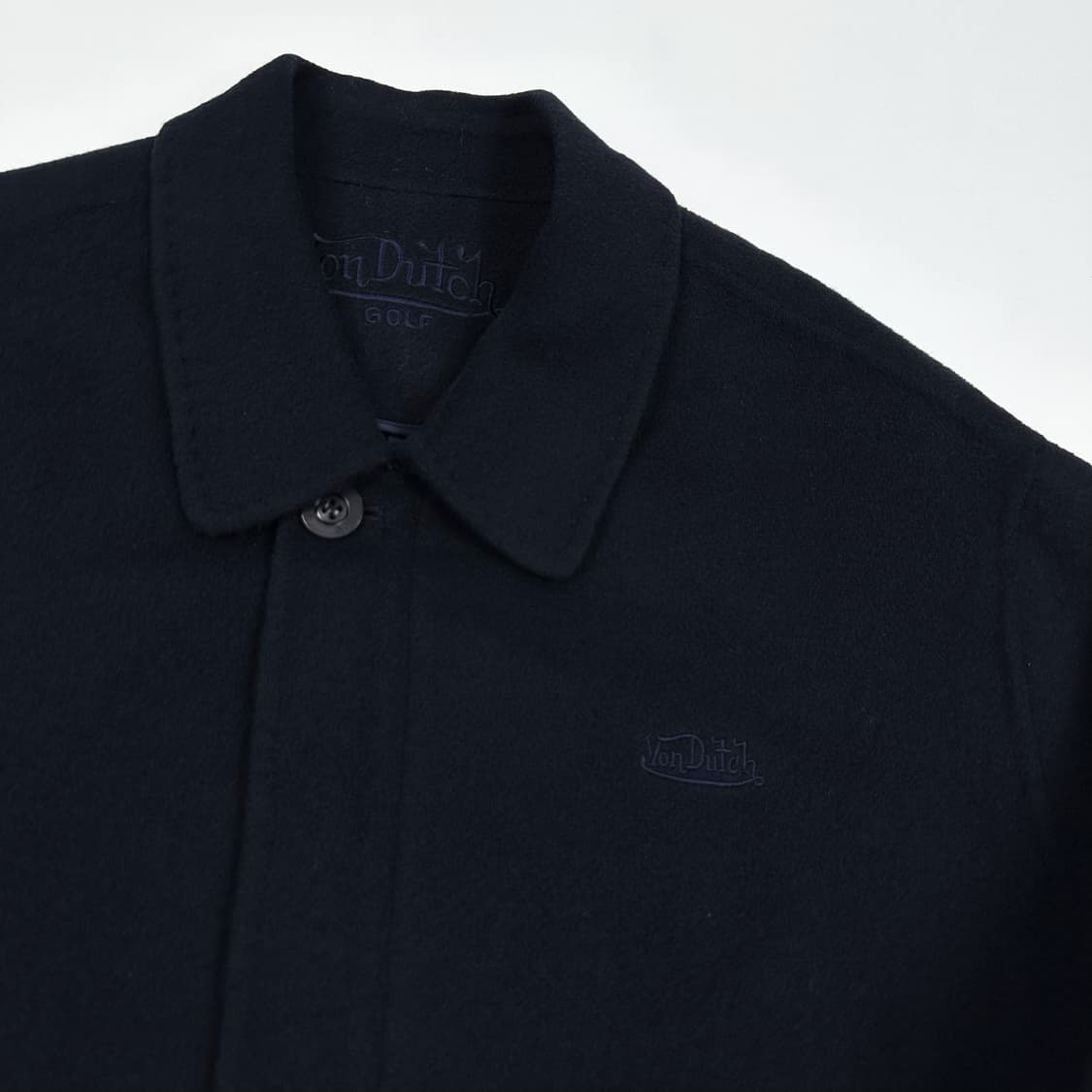 본더치 올드 아카이브 미니멀 울 반코트 블랙 L 상품이미지3