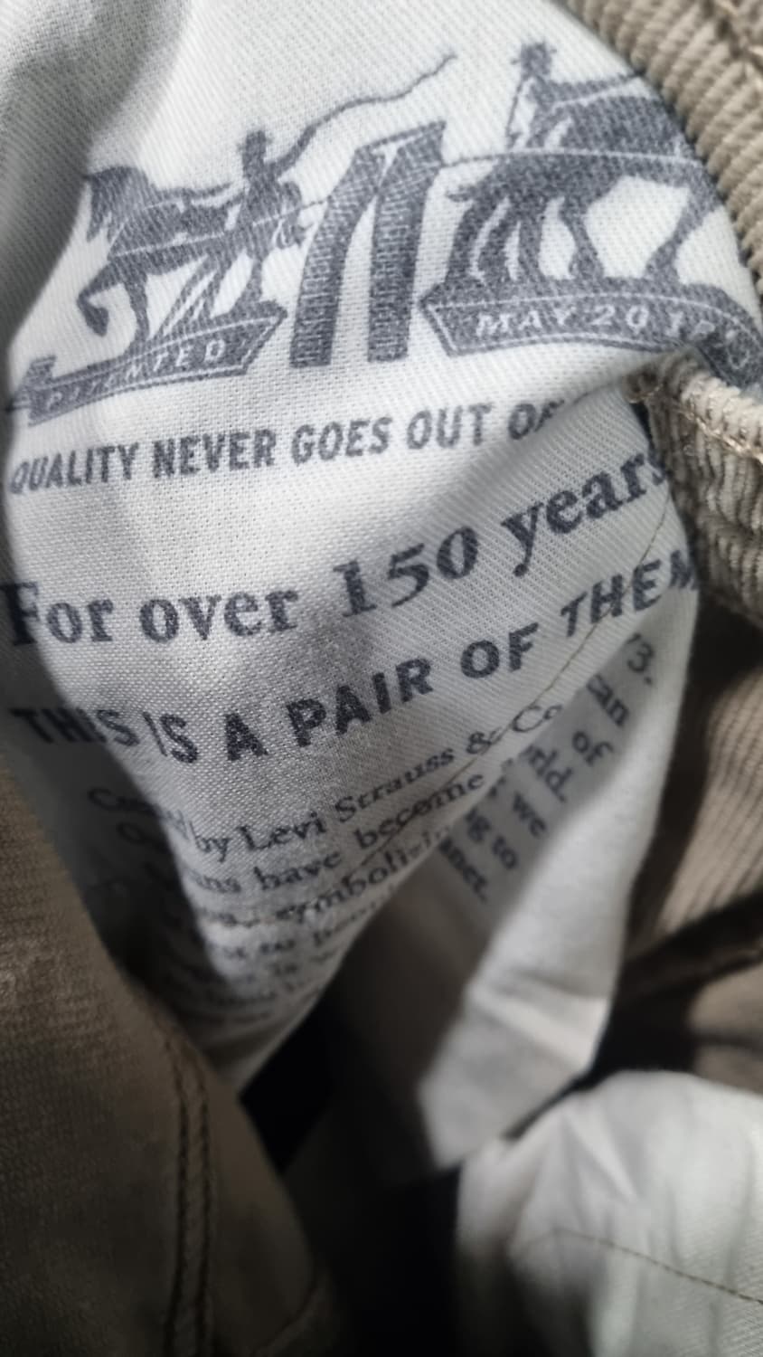 levis 505 레귤러 베이지 코듀로이(골덴)팬츠 허리31 상태10/9 상품이미지5