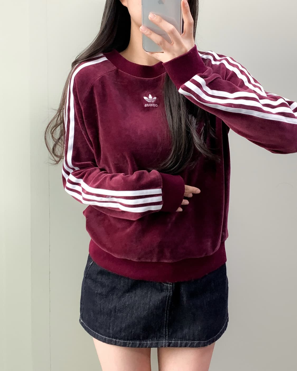 아디다스 벨벳 맨투맨 상품이미지1