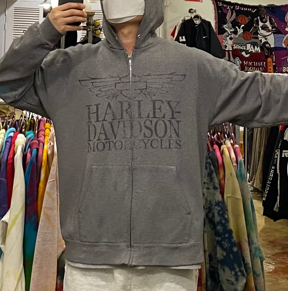 90s USA 할리데이비슨 빅로고 후드집업  상품이미지2