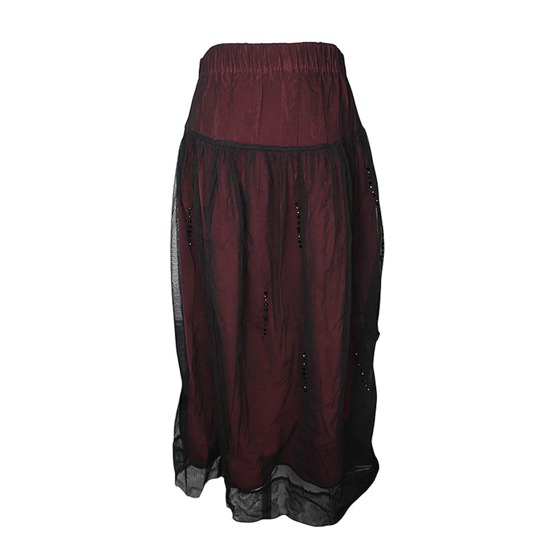 S막스마라 블랙 튤 마룬 밴딩 스커트 66 상품이미지1