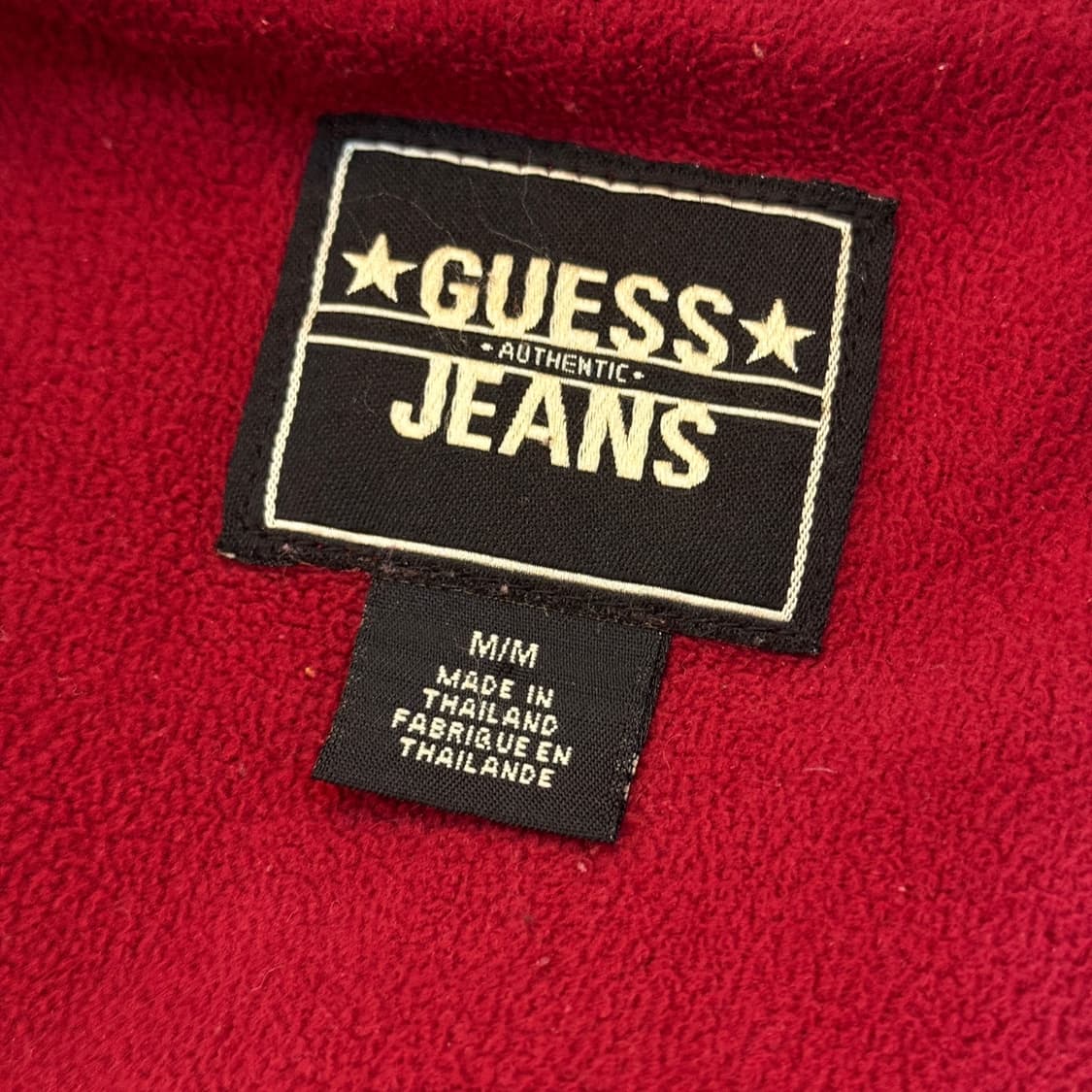 게스 진 버건디 유광 퀄팅 자켓 M 상품이미지6