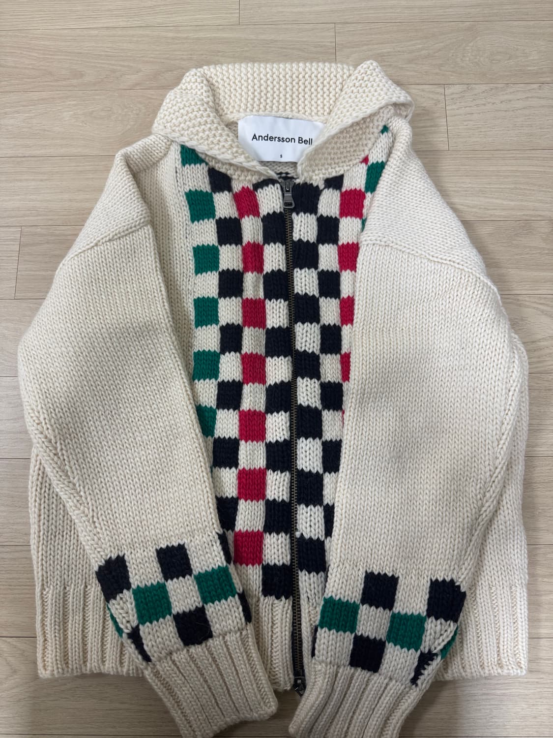 앤더슨벨 체커보드 가디건 / 코쿤착용 상품이미지2