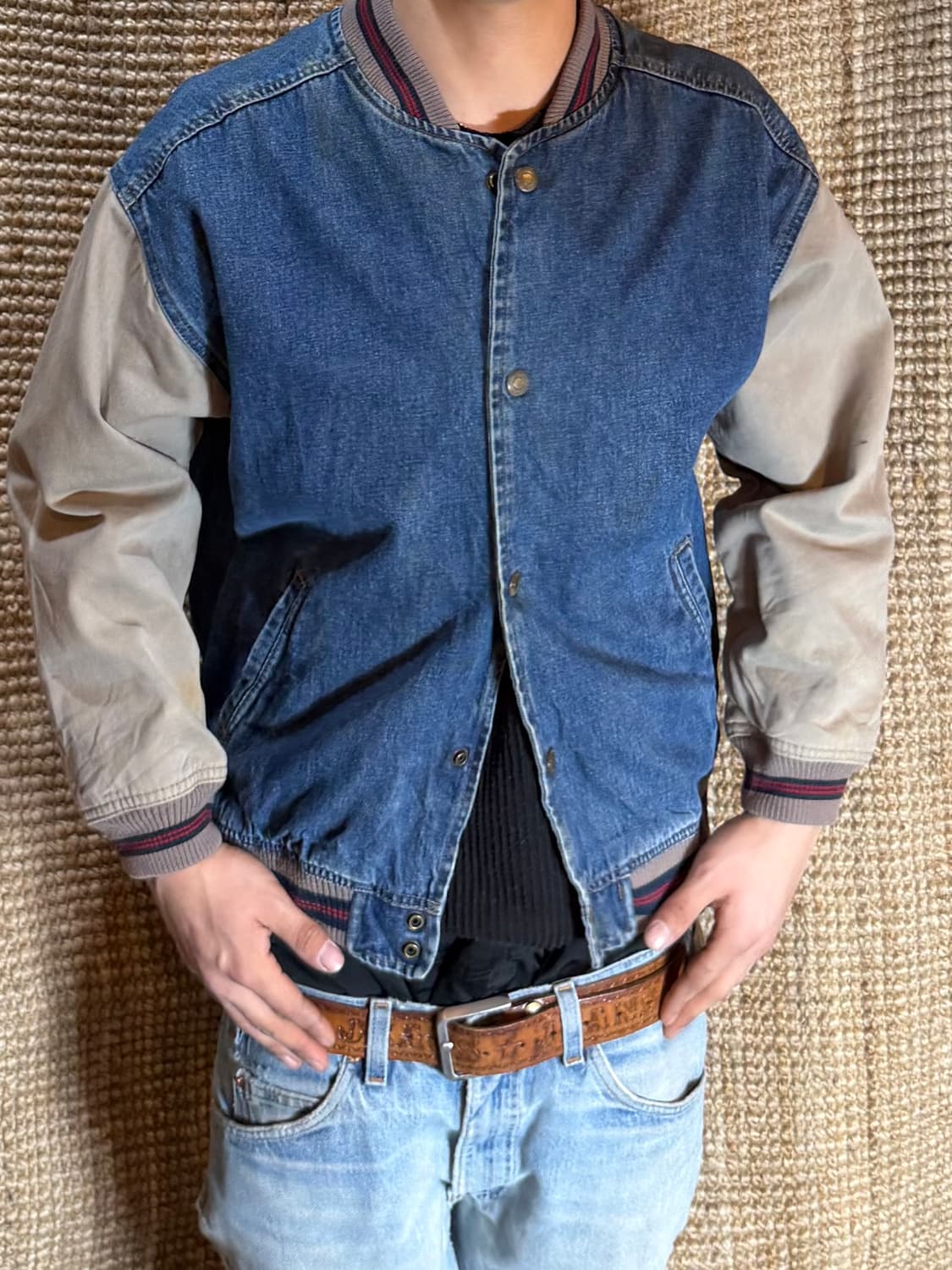 빈티지 데님 바시티 상품이미지1