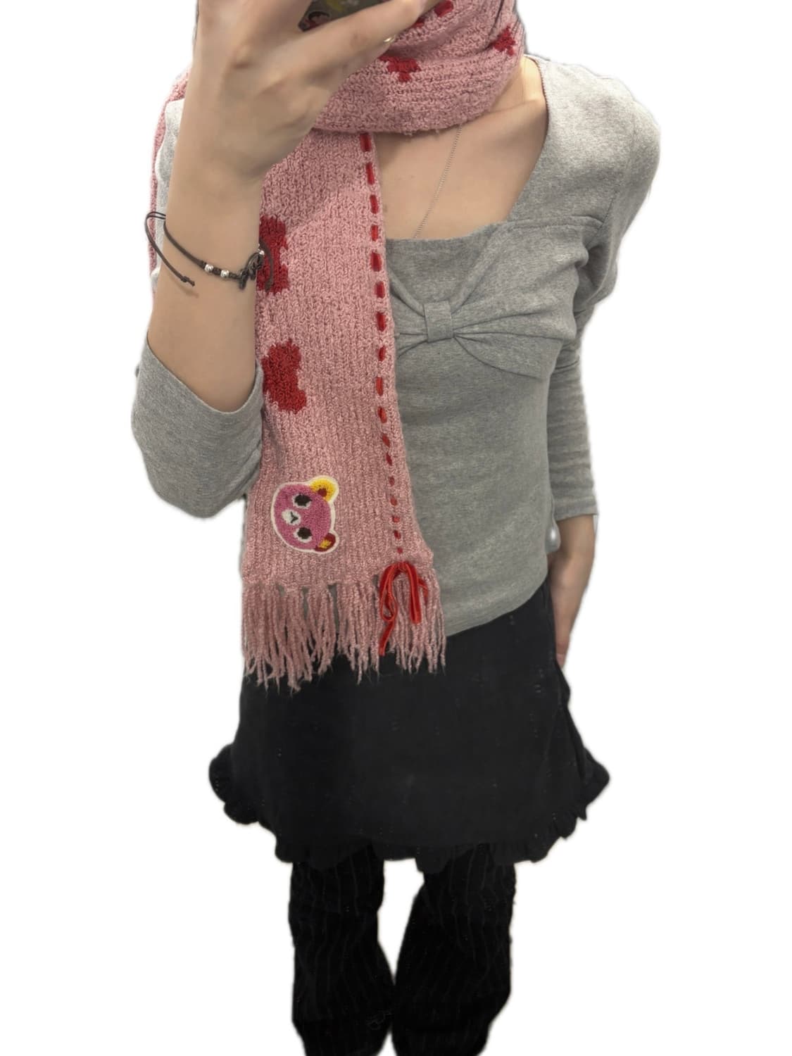 patch knitted muffler 패치 뜨개 머플러 상품이미지2