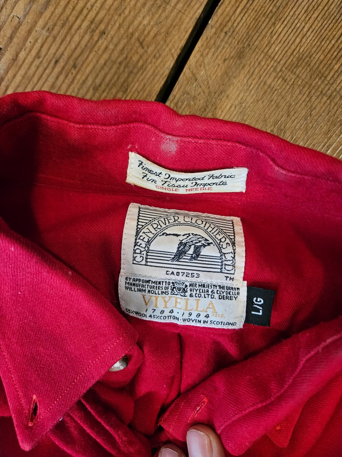 80s 영국 빈티지 코튼울 셔츠 상품이미지3