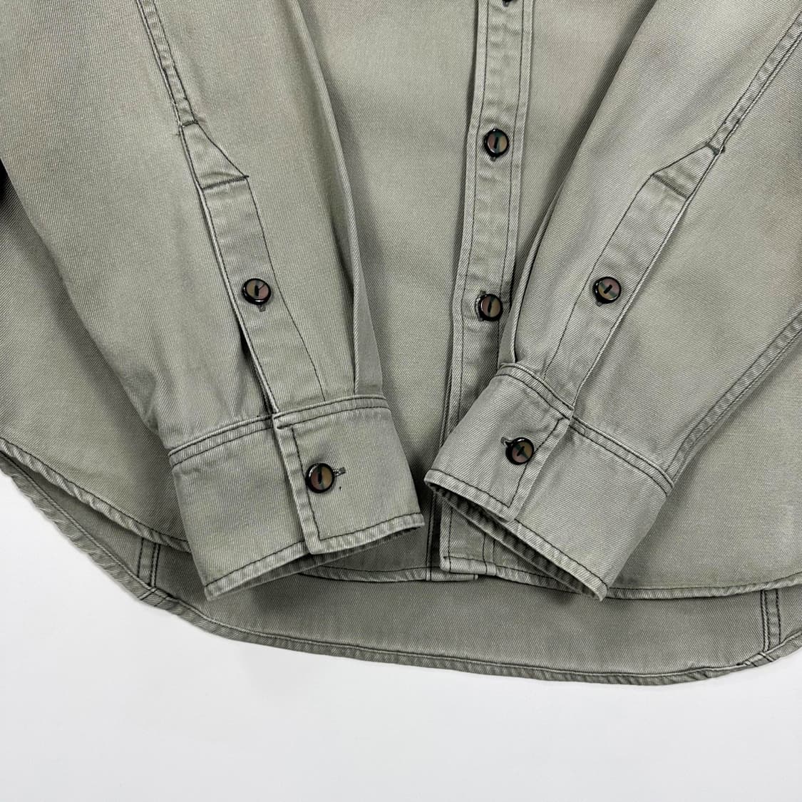 VTG 빈티지 리프락 워시드 카키 셔츠 자켓 (XL) 상품이미지4