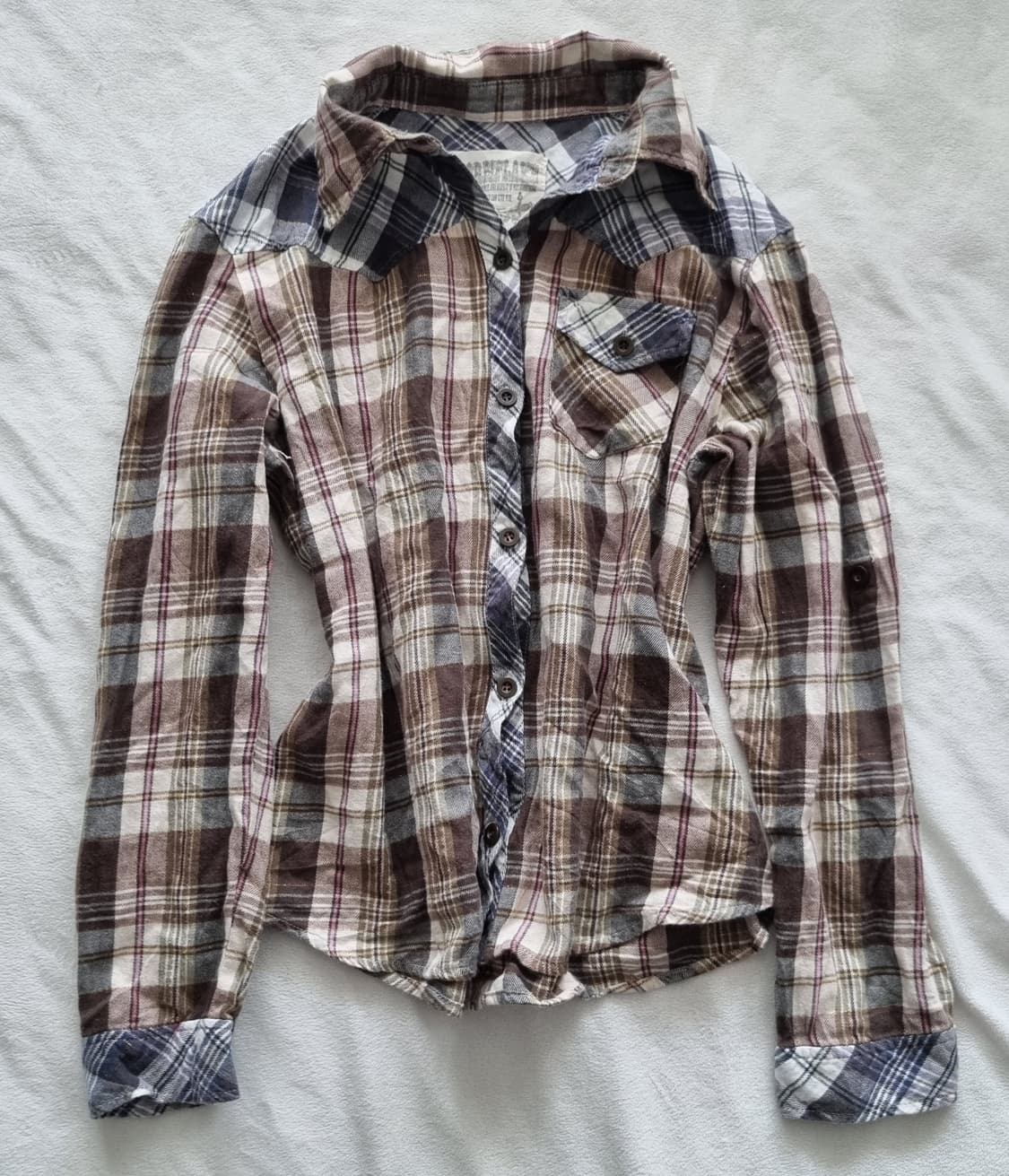 빈티지 모리걸 하구미 갸루 체크 셔츠 상품이미지1