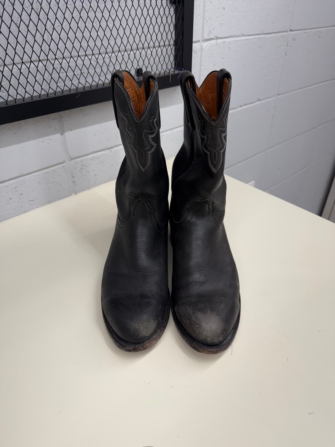 Lucchese 2000 Roper Black Leather 10EE 상품이미지2