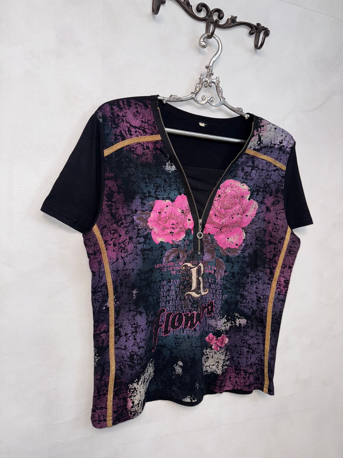 Black purple oriental fairy rose half t  상품이미지2