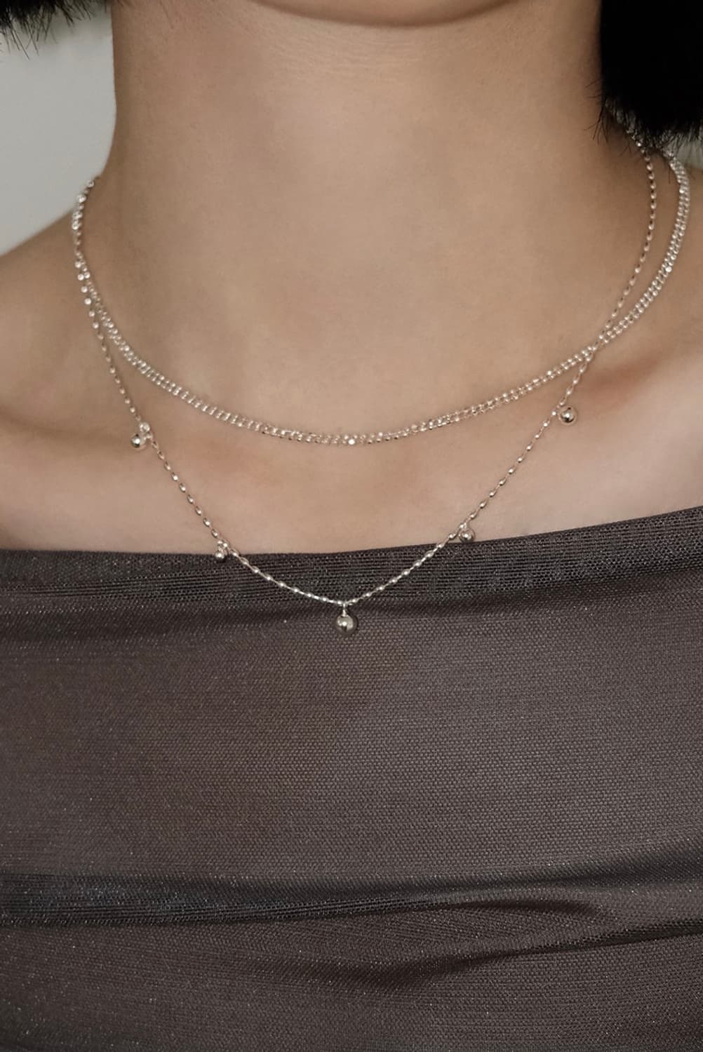 Two line ball necklace 상품이미지1