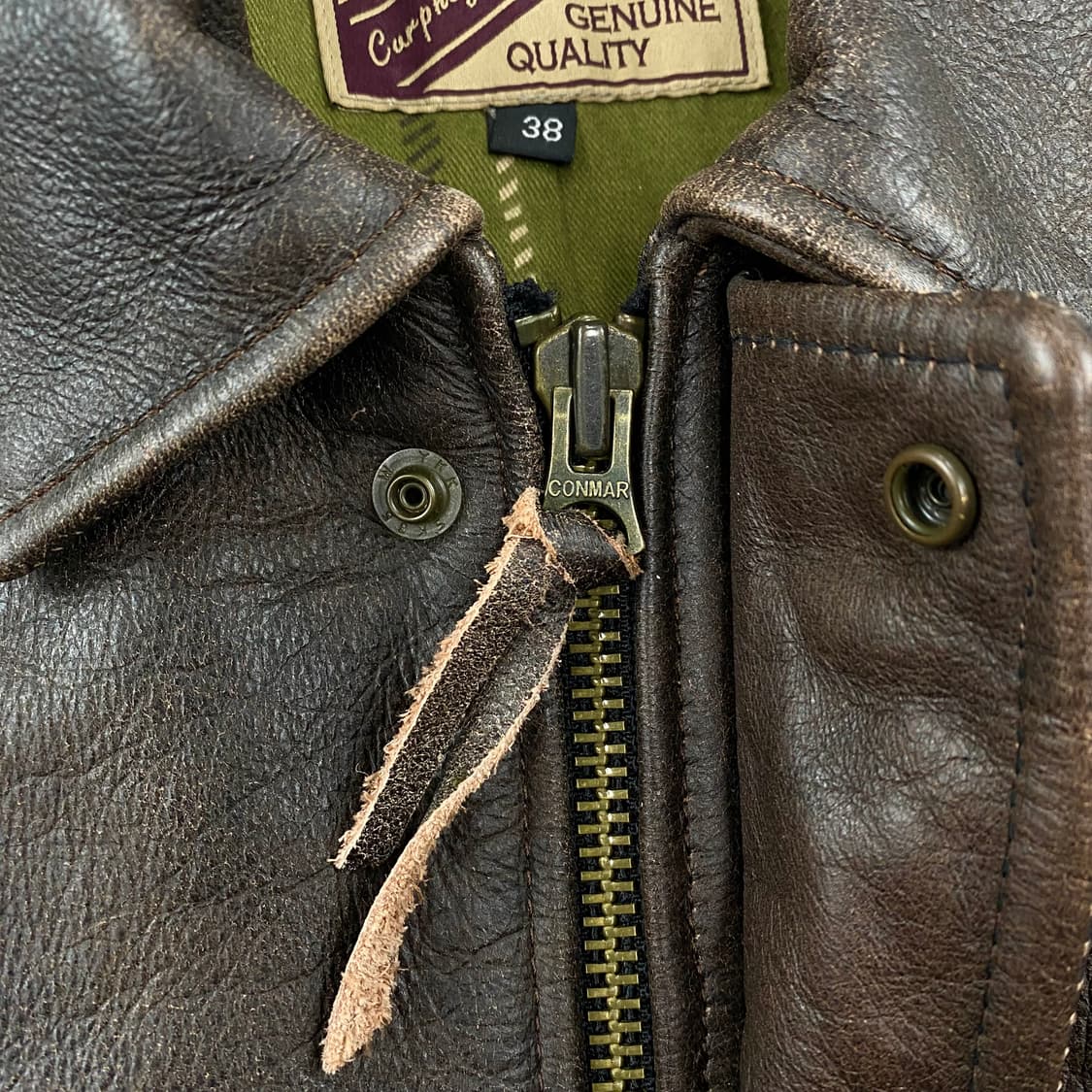 커피 레더 소가죽 디테일 레더 자켓 (97) 상품이미지6