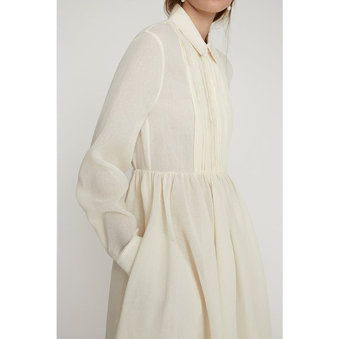 질샌더 셔링 플리츠 셔츠 드레스 상품이미지2