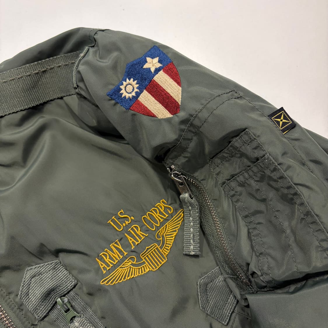 [L] 엑스톤즈 밀리터리 항공 MA-1 봄버 자켓 카키 D656 상품이미지4