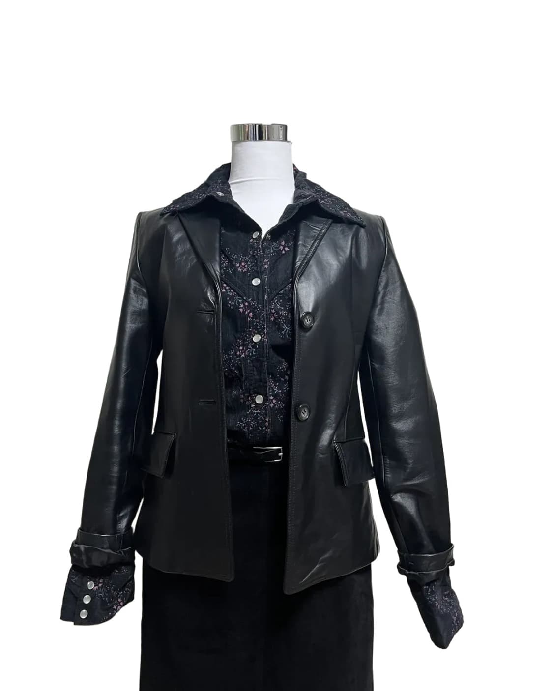 Classic black leather jacket 상품이미지7