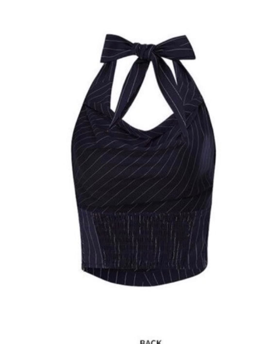 낫유어로즈 제니 드레이핑 홀터탑 네이비  상품이미지2