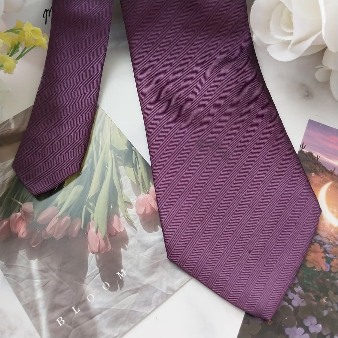 휴고보스 실크 퍼플 헤링본 넥타이 9cm B등급 K1159
 상품이미지2