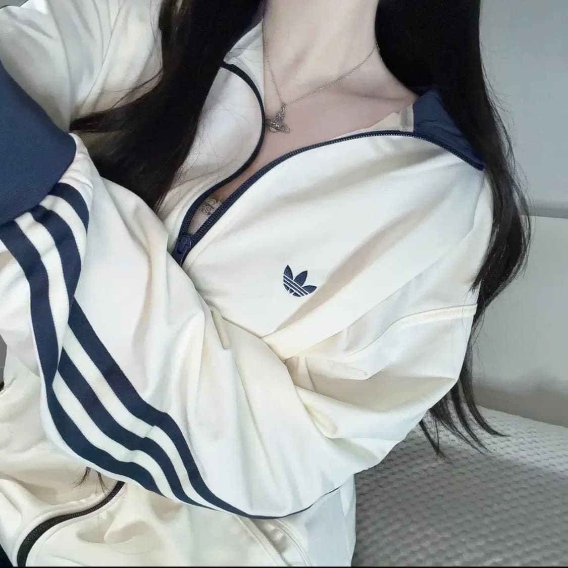 아디다스 BB 트랙탑 네이비 크림 화이트 져지 KC3335 상품이미지1