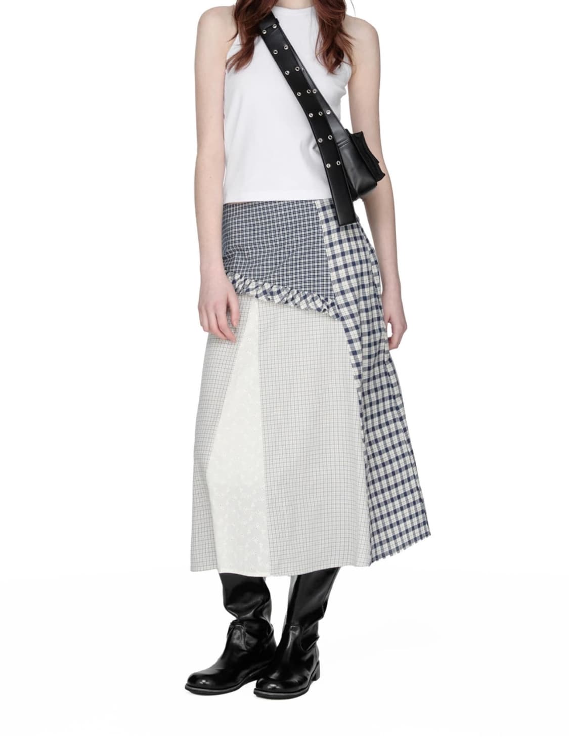 썬번프로젝트 체크 롱 스커트 상품이미지1