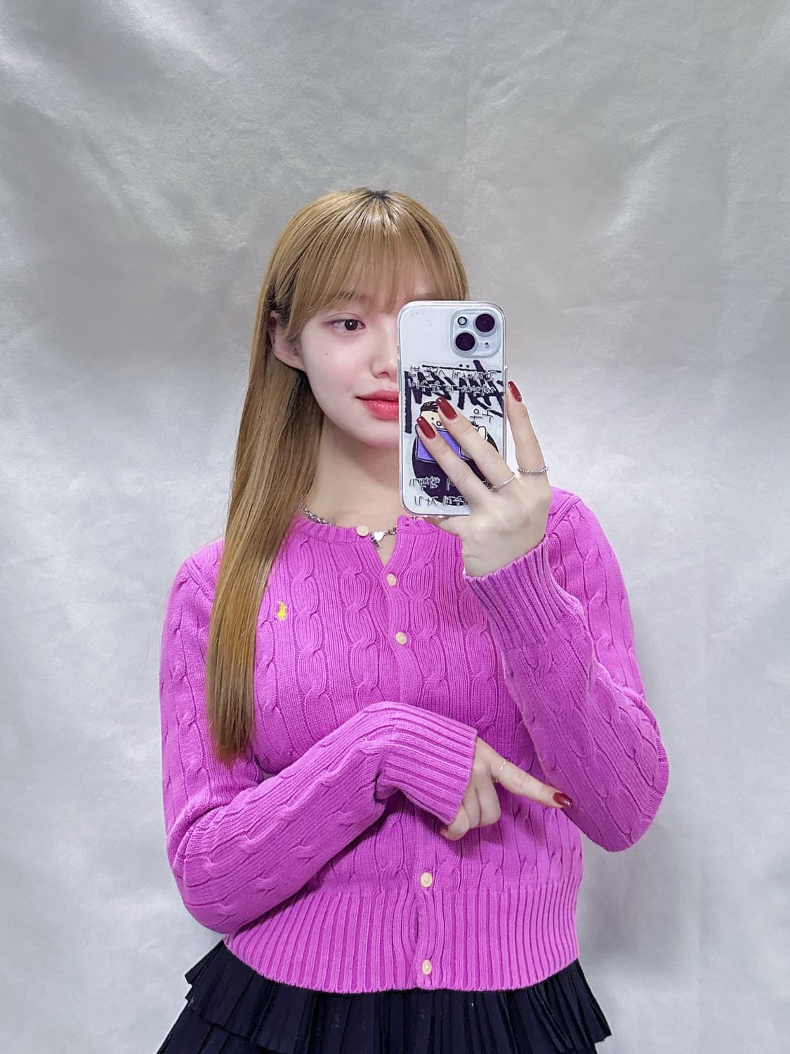 폴로 랄프로렌 핑크 포니 케이블 가디건  상품이미지2