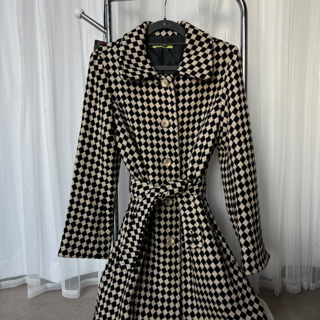 다이아몬드 패턴 벨트 코트자켓 상품이미지10