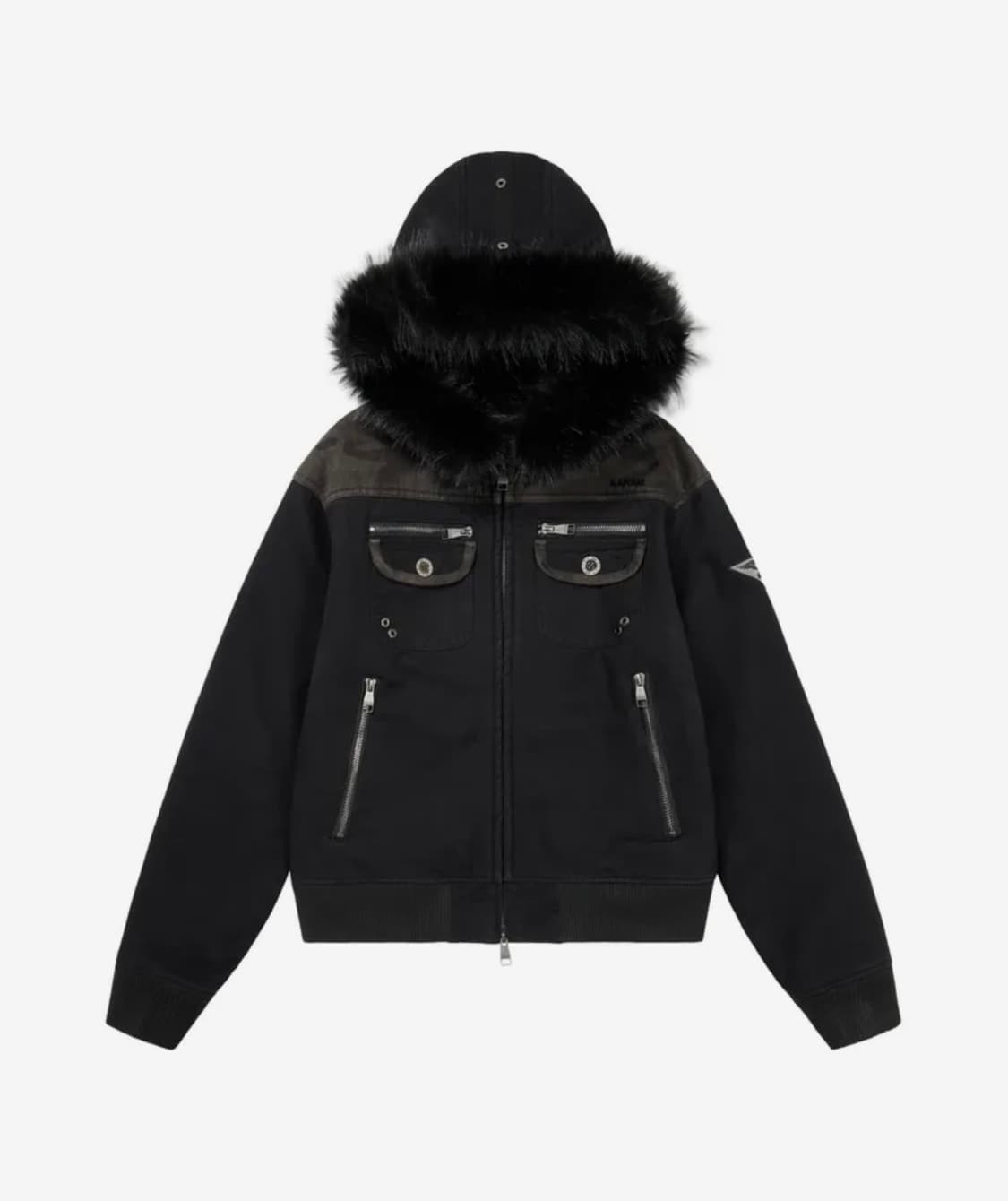 AAKAM Fur Camo Contrast Jacket (Black) 상품이미지1