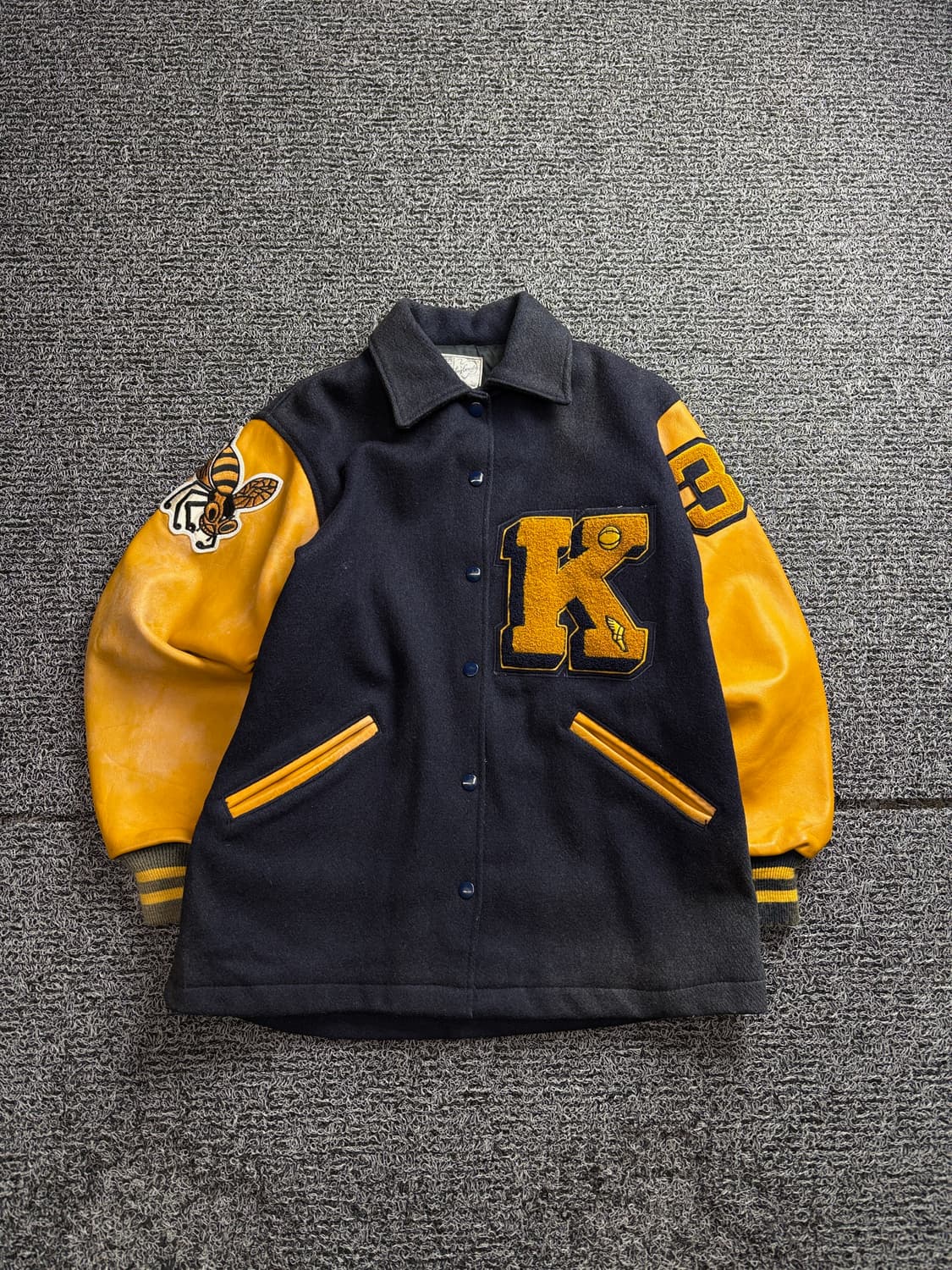 USA 빈티지 레더 에이징 모직 바시티 자켓 (상태 하) 2860 상품이미지2