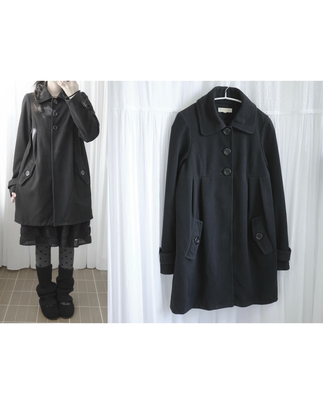 Apartment market black coat 상품이미지3