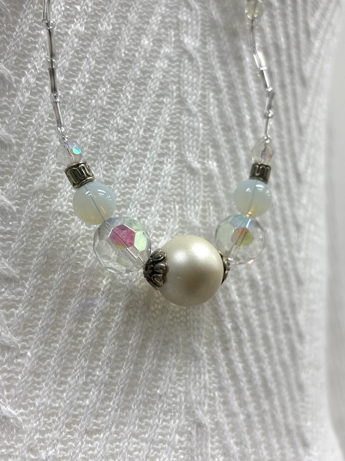 빈티지 화이트 오리엔탈 레이어드 목걸이 상품이미지3