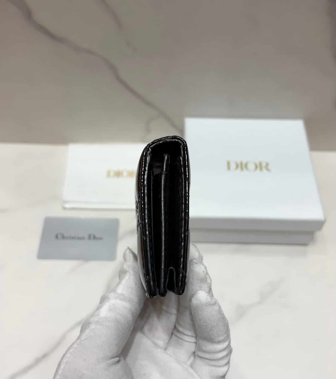 [정품] S급 디올 레이디 페이던트 까나쥬 반지갑 상품이미지6