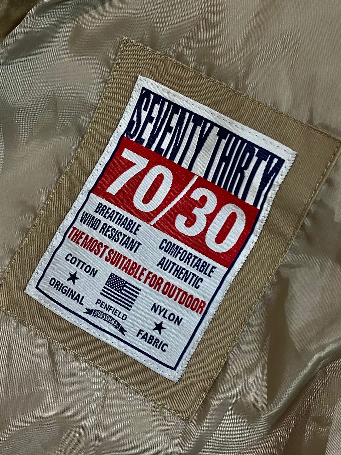 USA 펜필드 40주년 덕다운 레더 요크 베스트 패딩 (베이지) M 상품이미지6