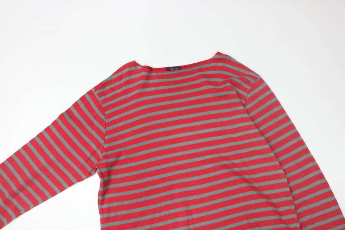 SHIPS 쉽스 레드 그레이 스트라이프 보트넥 긴팔 티셔츠 (L) 상품이미지3