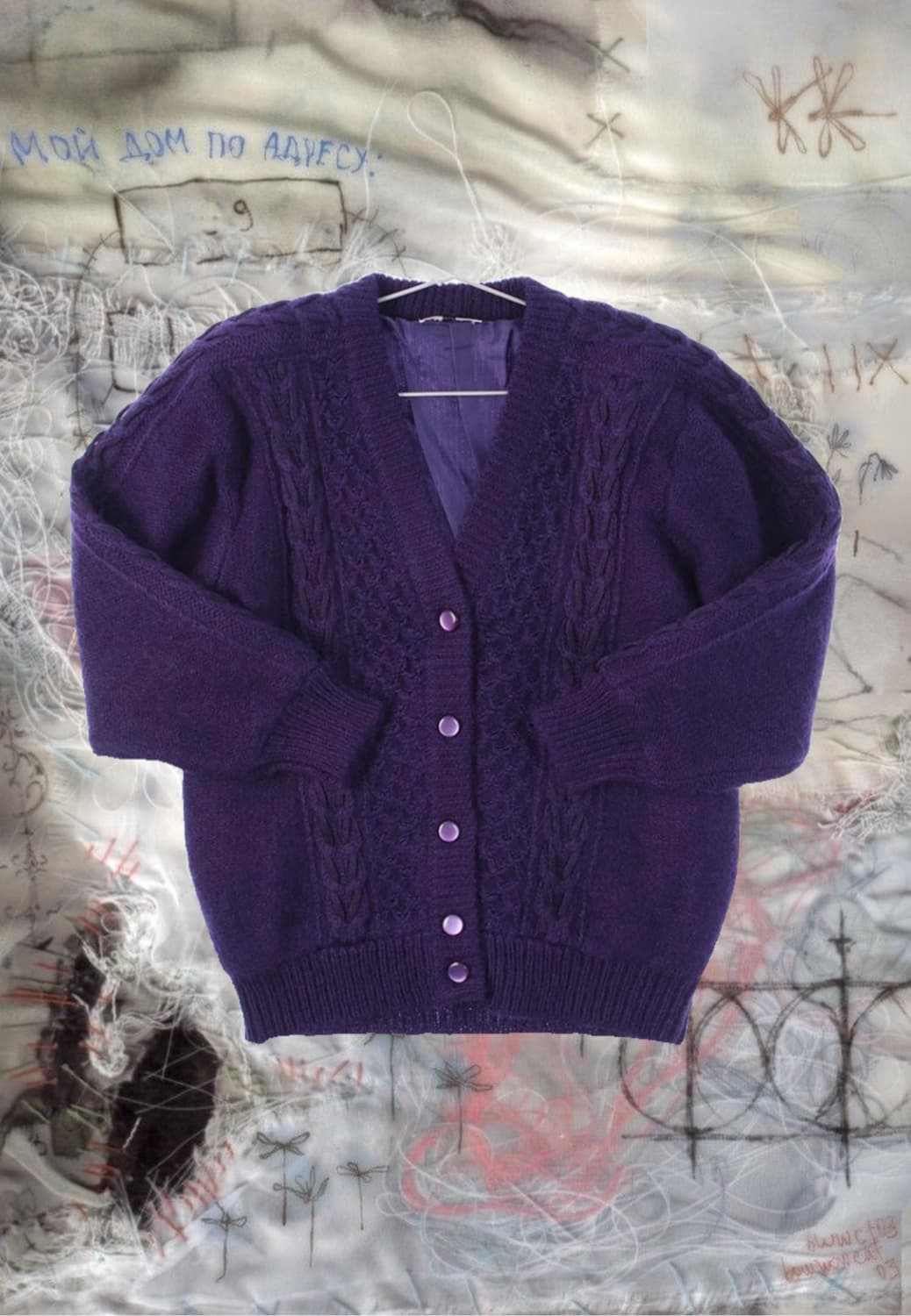 Vintage purple cardigan 빈티지 보라 가디건 상품이미지1