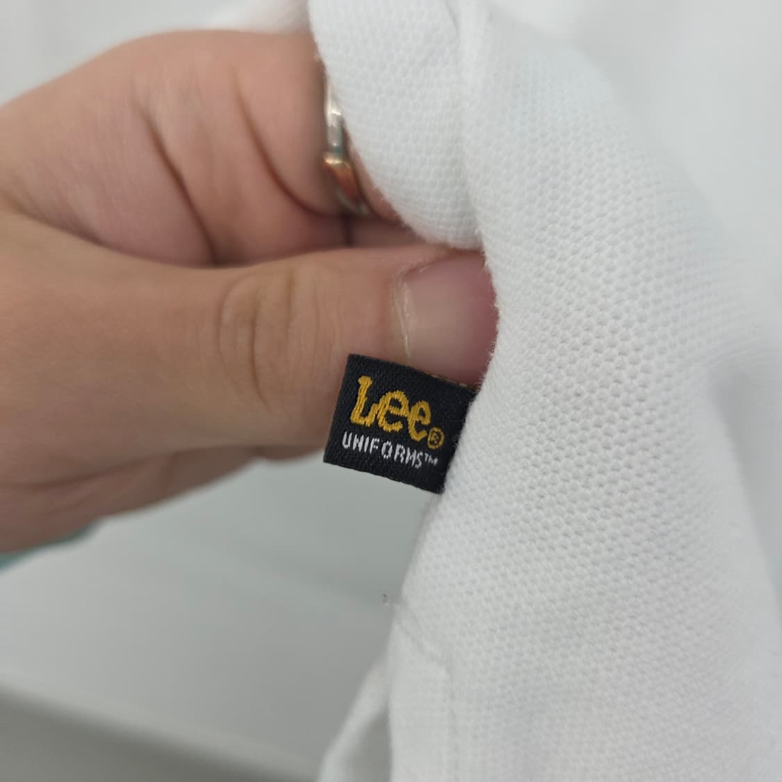 Lee 리 유니폼 반팔 폴로티 화이트 남2XL 상품이미지6