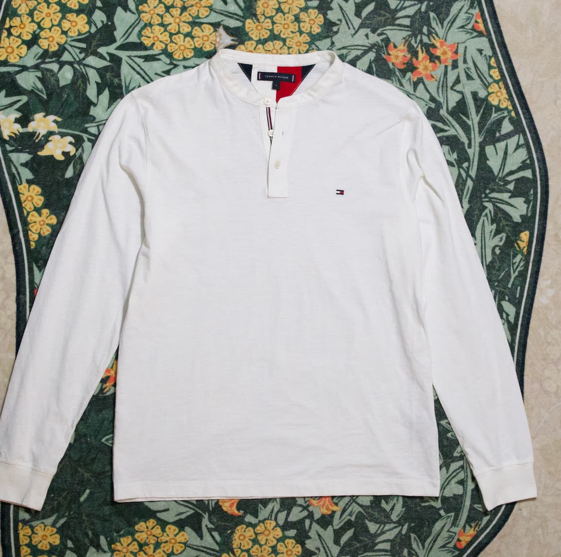 타미힐피거 헨리넥 긴팔 티셔츠 L 화이트 상품이미지1