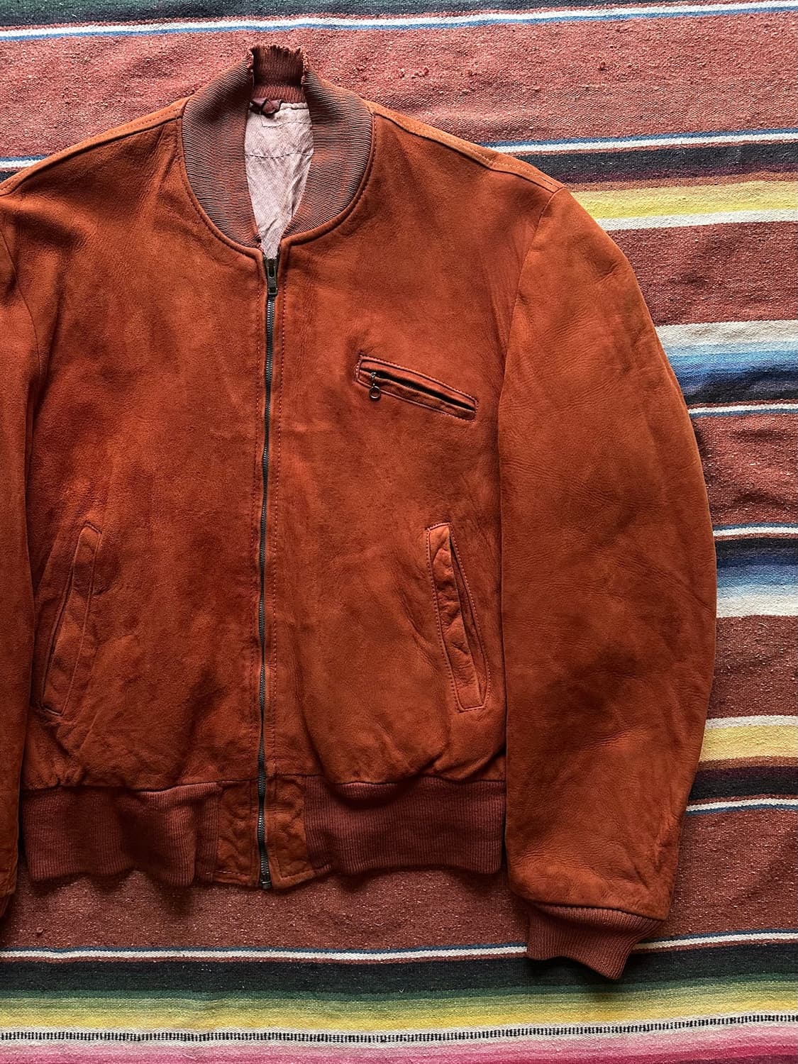50s USA 빈티지 디어스킨 봄버 스웨이드 레더 자켓 상품이미지2