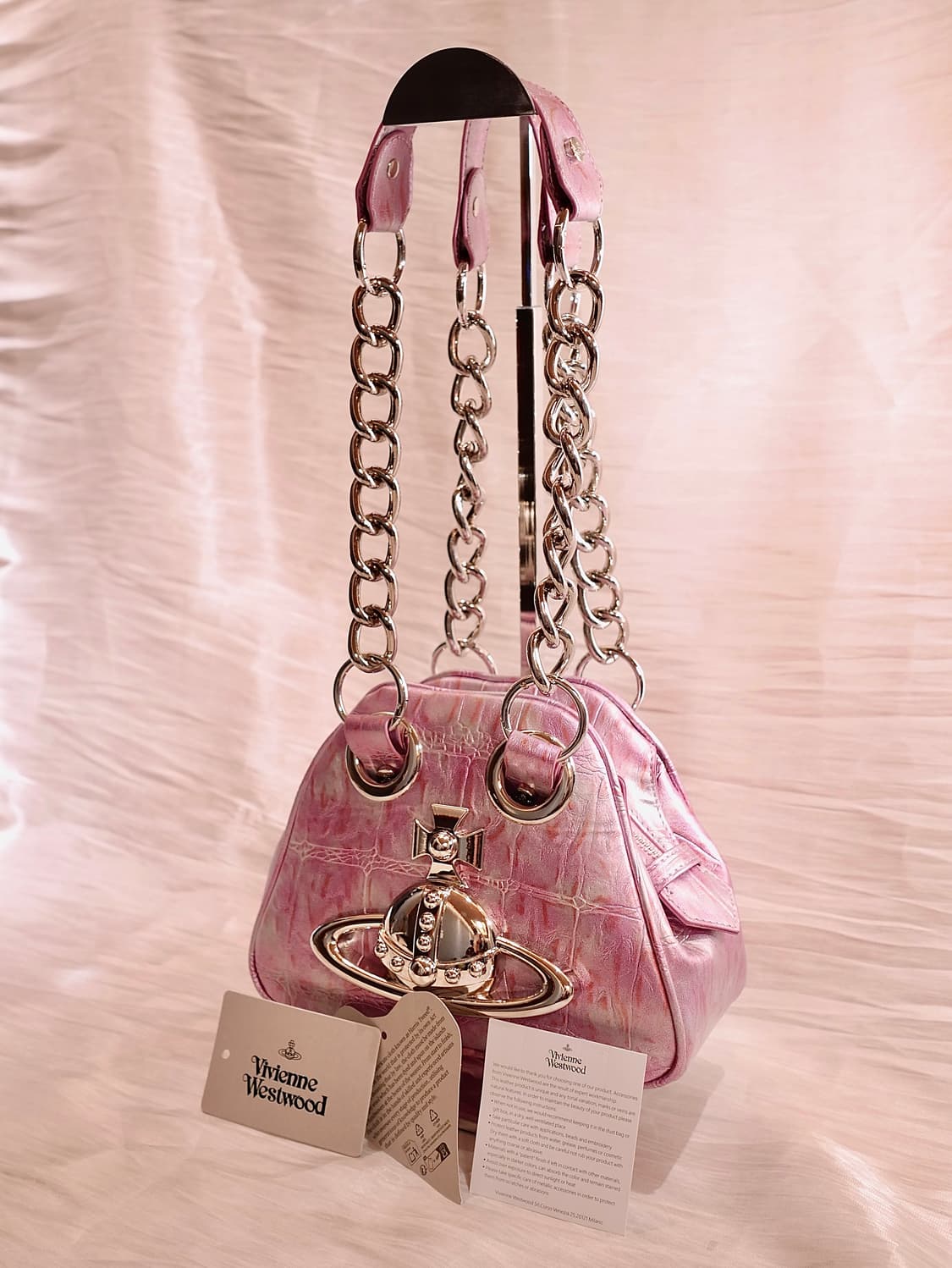 레어 ] 비비안웨스트우드 아카이브 핑크 야스민 숄더백 상품이미지3