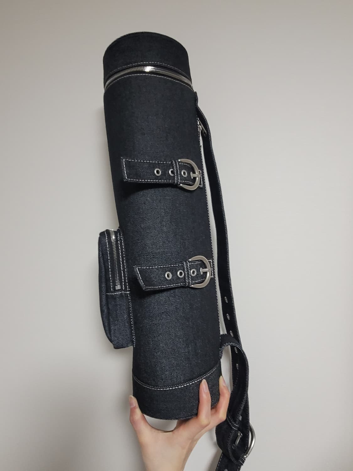 화구통 디자인 데님 튜브 백 텀블벅 펀딩 크로스백 상품이미지6