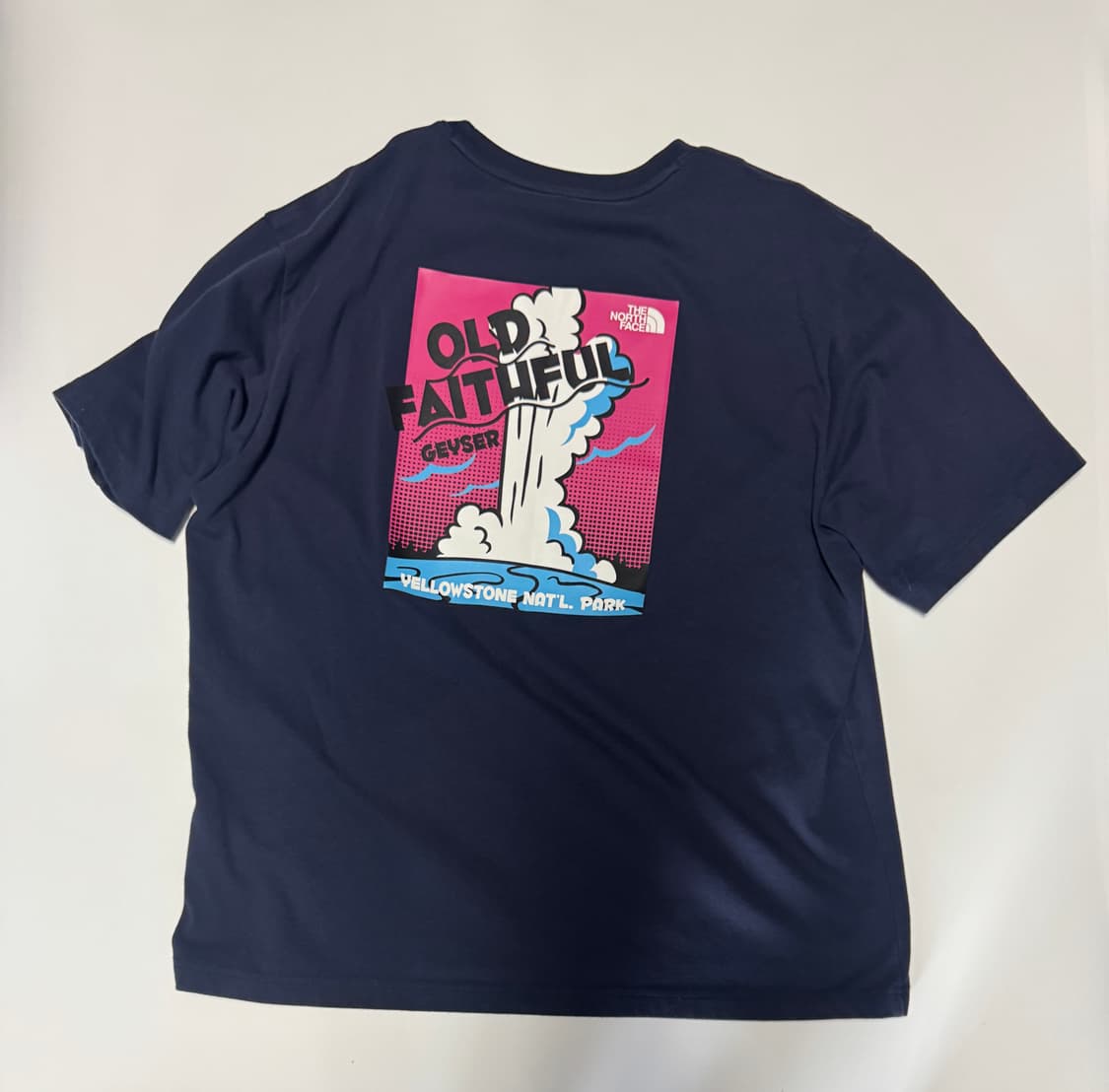 노스페이스 뒷 프린팅 하이렌드 반팔 티셔츠 XL ~ 2XL 네이비 상품이미지1