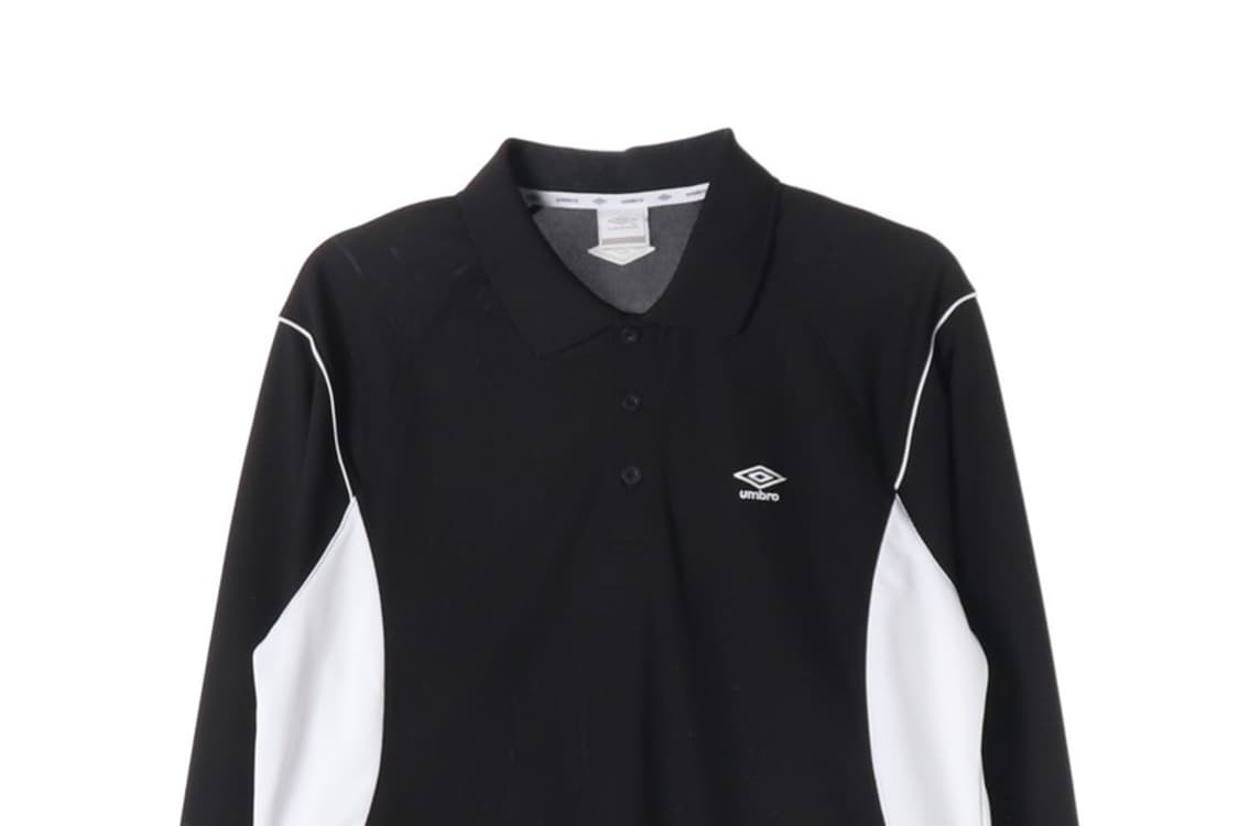 엄브로 블랙 화이트 배색 긴팔 카라티 XL 상품이미지3